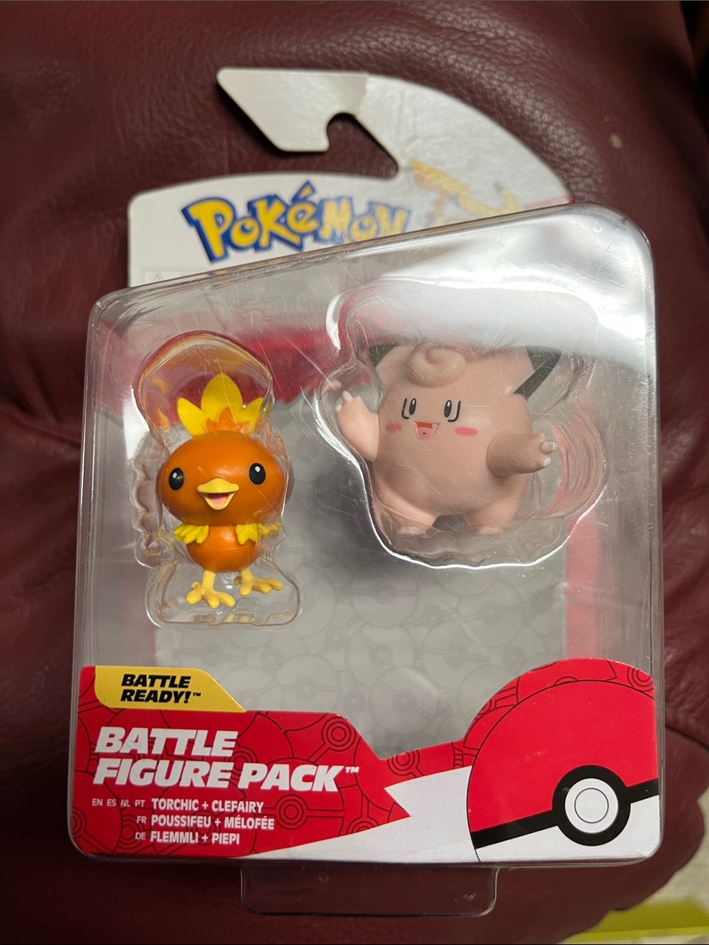 Pokemon. New. Battle Figure Pack - Torchic & Clefairy (Orange, Pink)